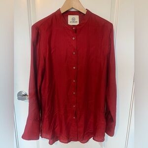 SOLD Attersee Everyday Shirt in Silk Cashmere (M) in Pimento as seen on Meghan